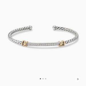 David Yurman Petite Helena Classic Cable Station Bracelet (Size M)